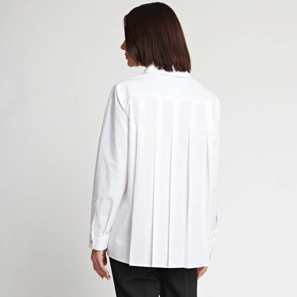 Sara Pleat Back Shirt - White