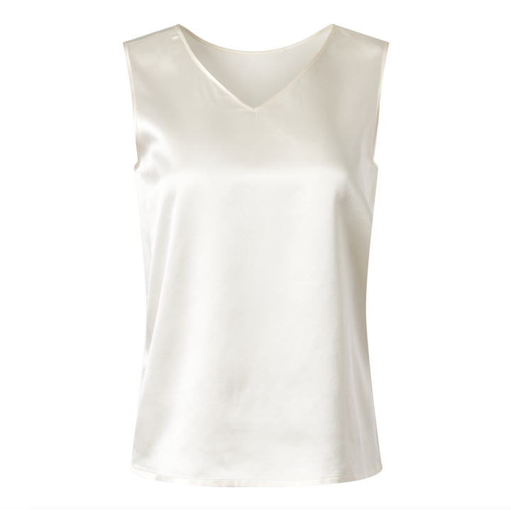 Diomi Sateen Reversible Tank Top in White available at Barbara Katz