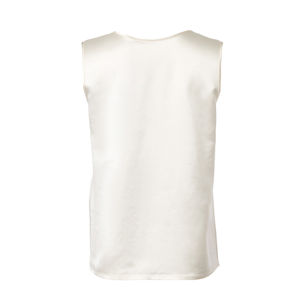 Diomi Sateen Reversible Tank Top in White available at Barbara Katz