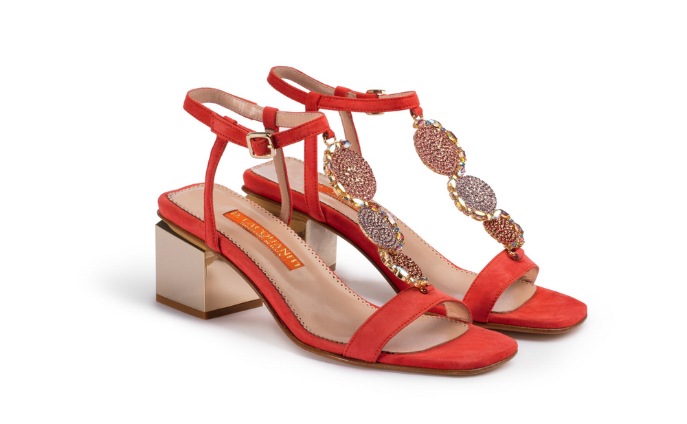 D. Lacquaniti Gioia Heeled Sandals - Coral CrystalD. Lacquaniti Gioia Heeled Sandals - Coral Crystal