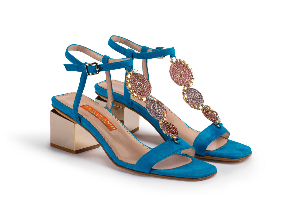 D. Lacquaniti Gioia Heeled Sandals - Grotta Crystal