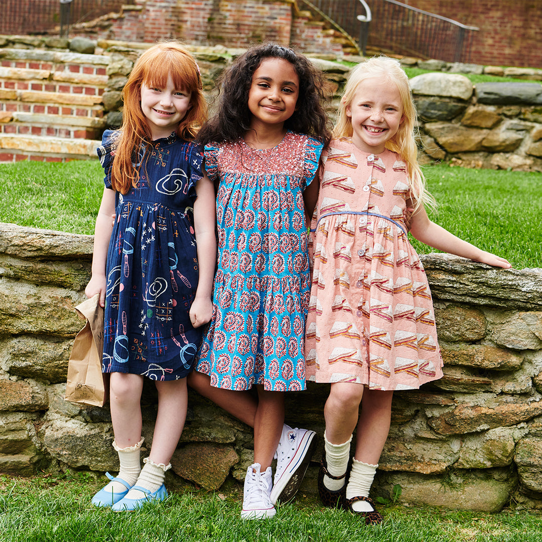 Pink Chicken Girls Jennifer Dress in Tic Tac Toe available at Barbara Katz