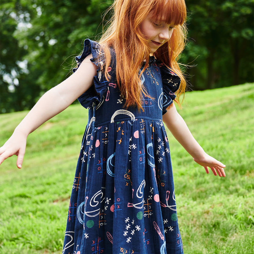 Pink Chicken Girls Jennifer Dress in Tic Tac Toe available at Barbara Katz