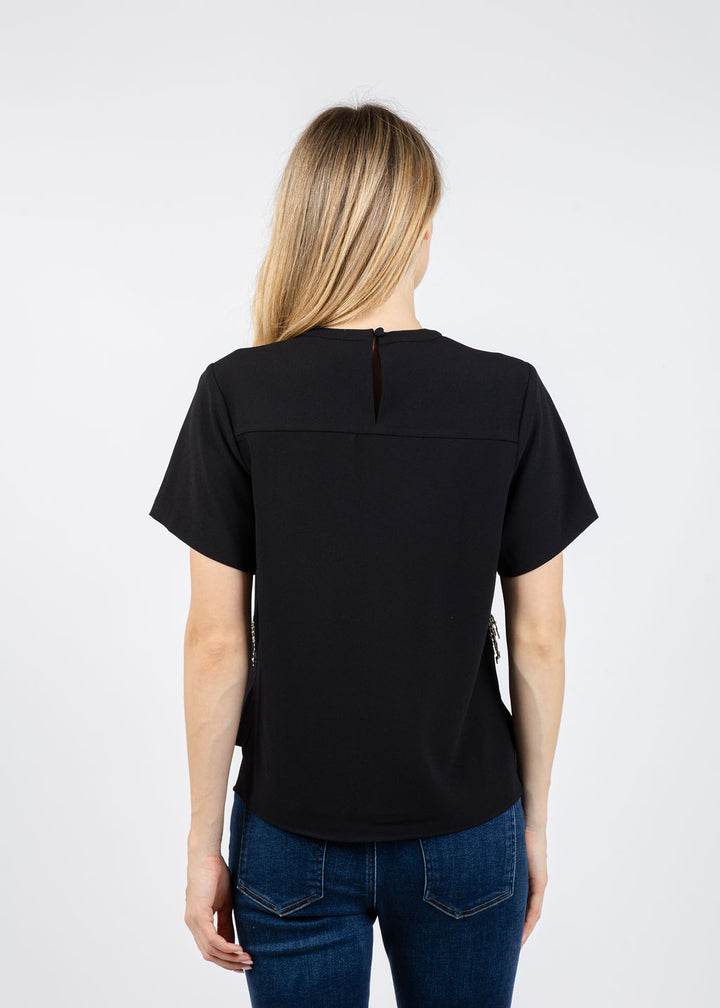 Simkhai Abelia Embellished T-Shirt in Black available at Barbara Katz