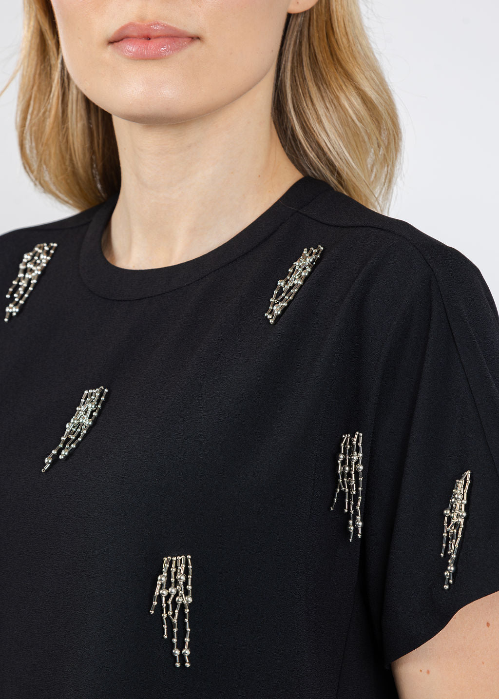 Simkhai Abelia Embellished T-Shirt in Black available at Barbara Katz