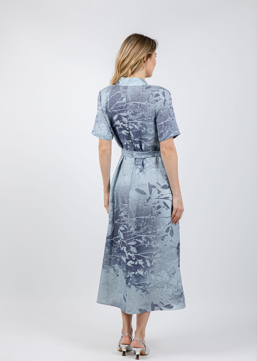 Simkhai Audria Belted Dress in Sky Floral available at Barbara Katz