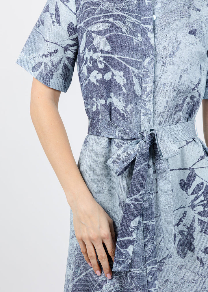 Simkhai Audria Belted Dress in Sky Floral available at Barbara Katz
