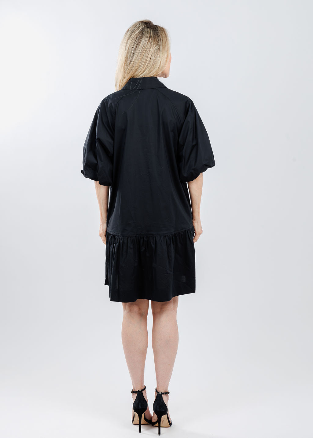 Simkhai Signature Crissy Cotton Poplin Dress in Black available at Barbara Katz