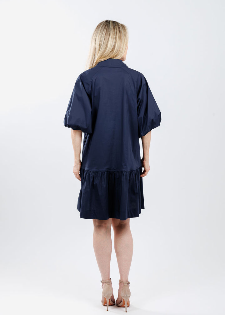 Simkhai Signature Crissy Cotton Poplin Dress in Midnight Blue available at Barbara Katz