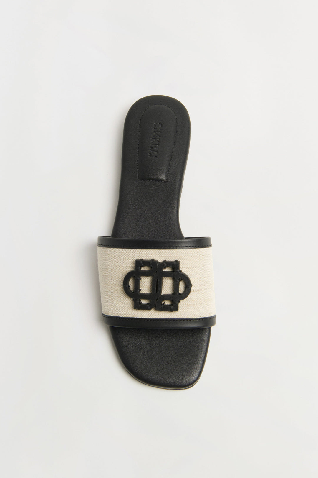 Simkhai Delphi Canvas Flat Sandal in Natural available at Barbara Katz