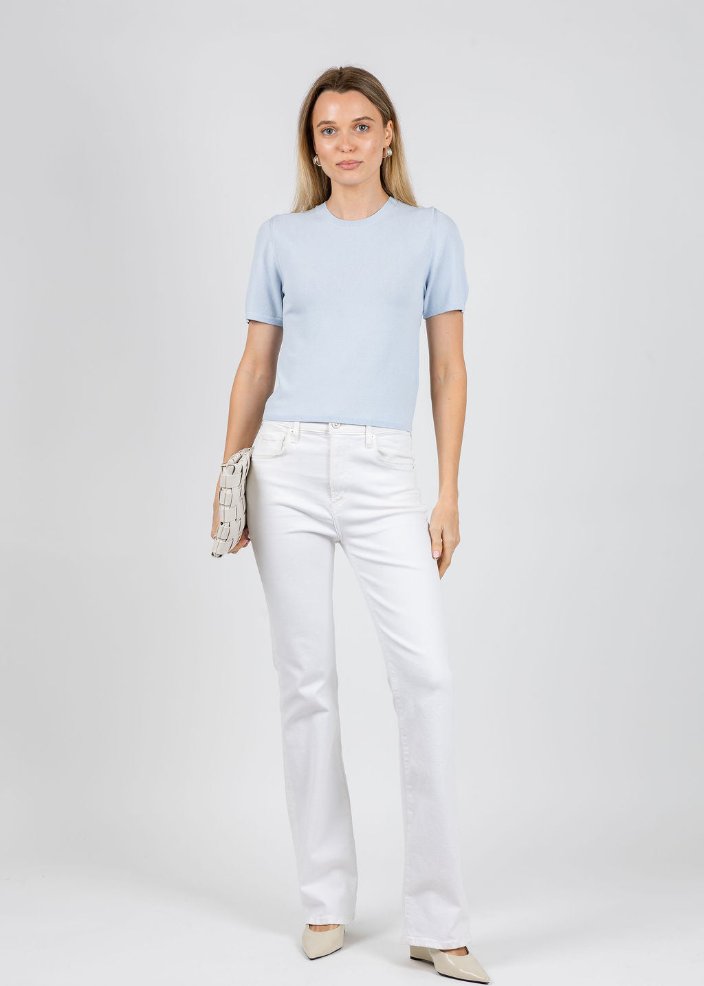 Simkhai Devon Knit Tee in Tidepool available at Barbara Katz
