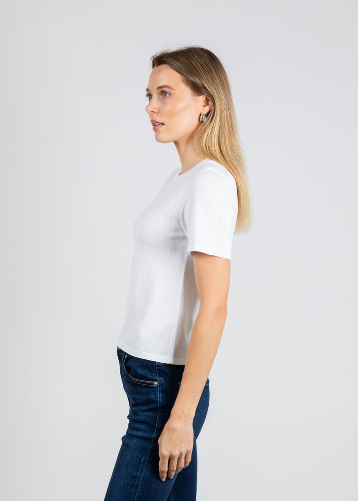 Simkhai Devon Knit Tee in White available at Barbara Katz