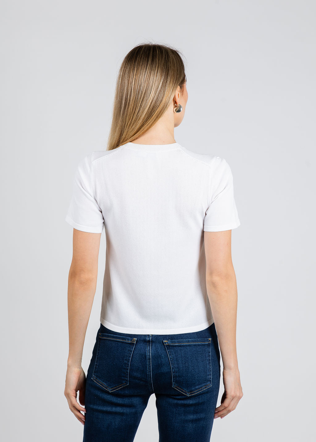 Simkhai Devon Knit Tee in White available at Barbara Katz