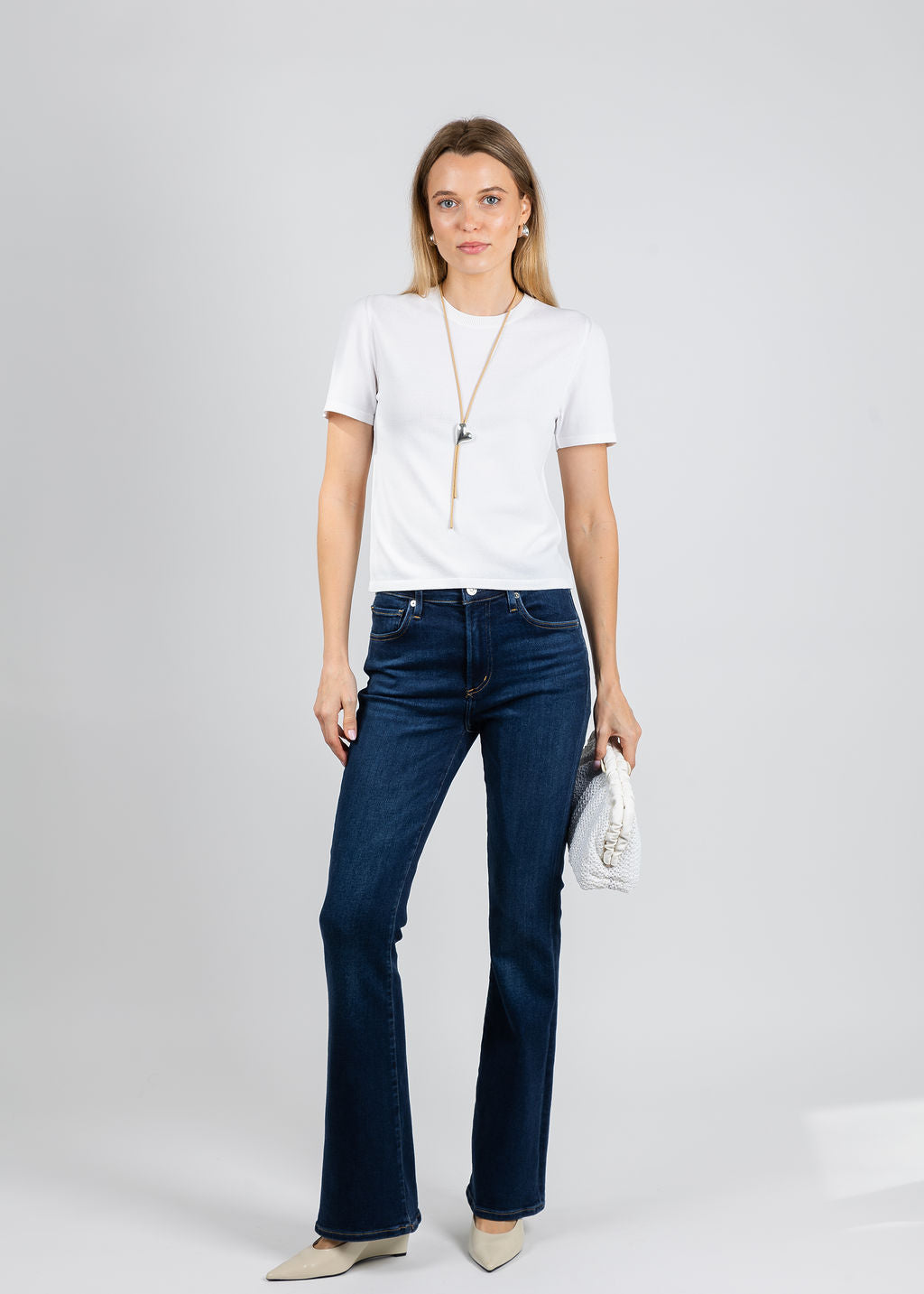 Simkhai Devon Knit Tee - White – Barbara Katz