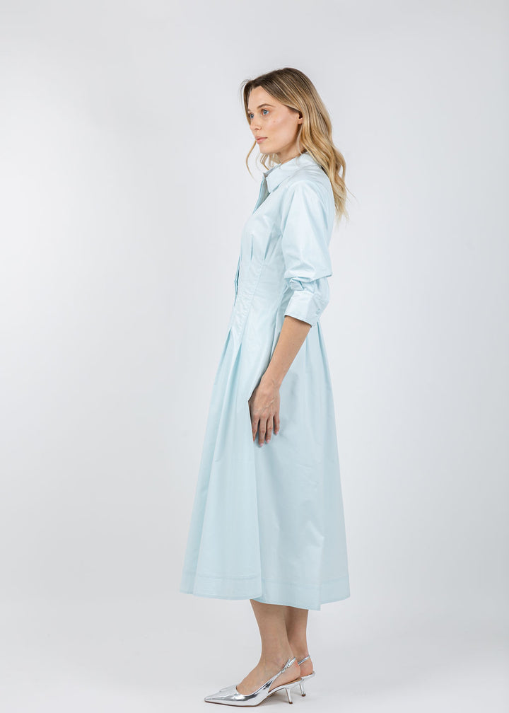 Simkhai Jazz Pintuck Midi Dress in Sky available at Barbara Katz