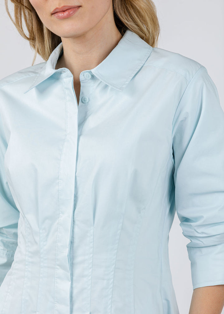 Simkhai Jazz Pintuck Midi Dress in Sky available at Barbara Katz