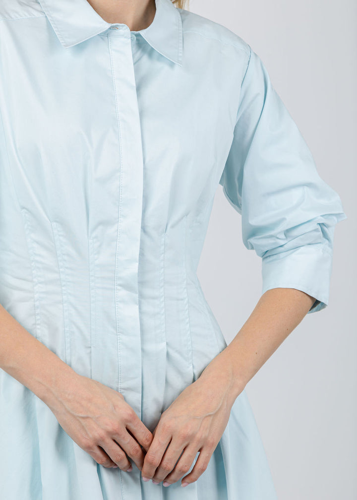 Simkhai Jazz Pintuck Midi Dress in Sky available at Barbara Katz