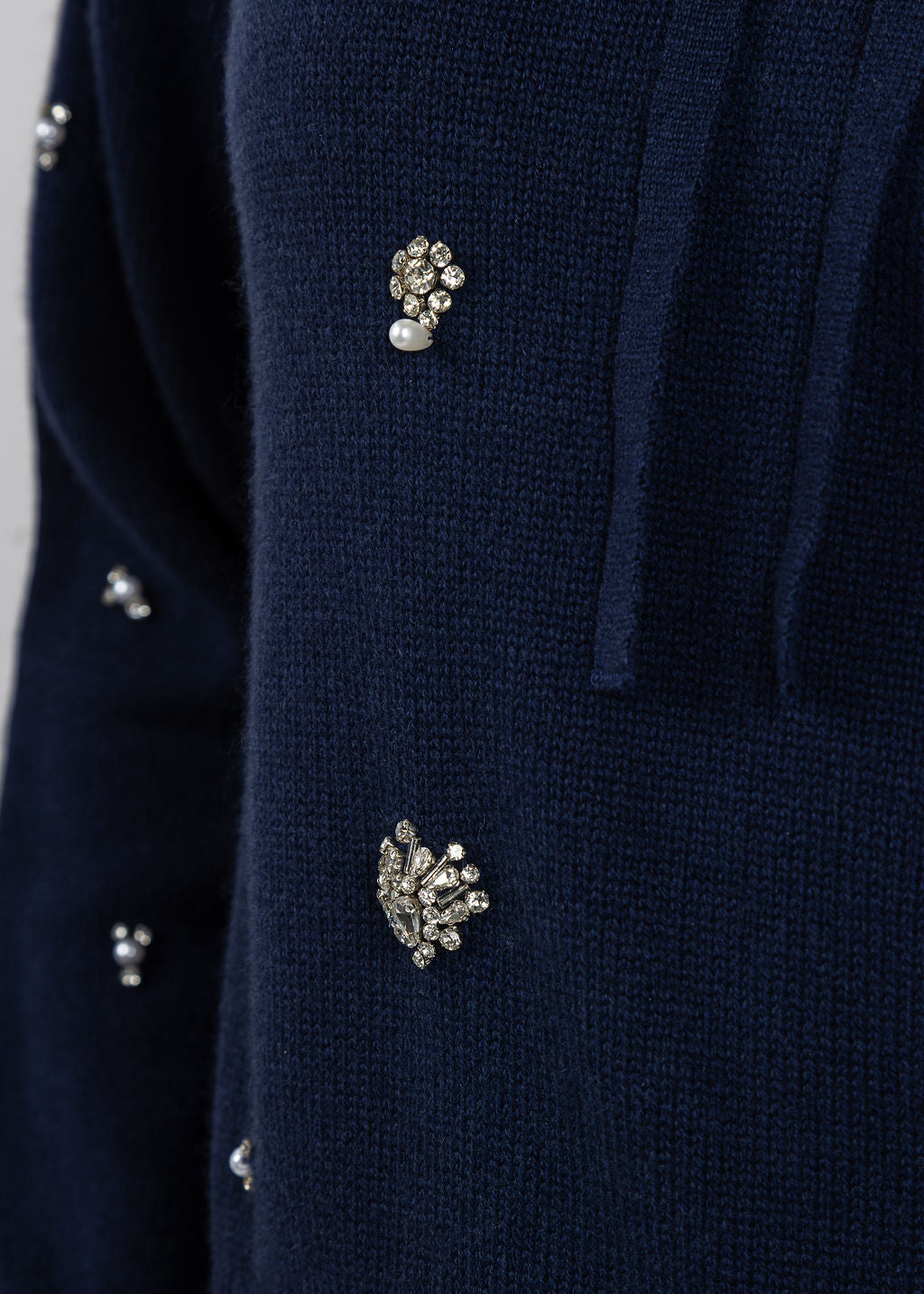 Simkhai Karmen Embellished Hoodie in Midnight available at Barbara Katz