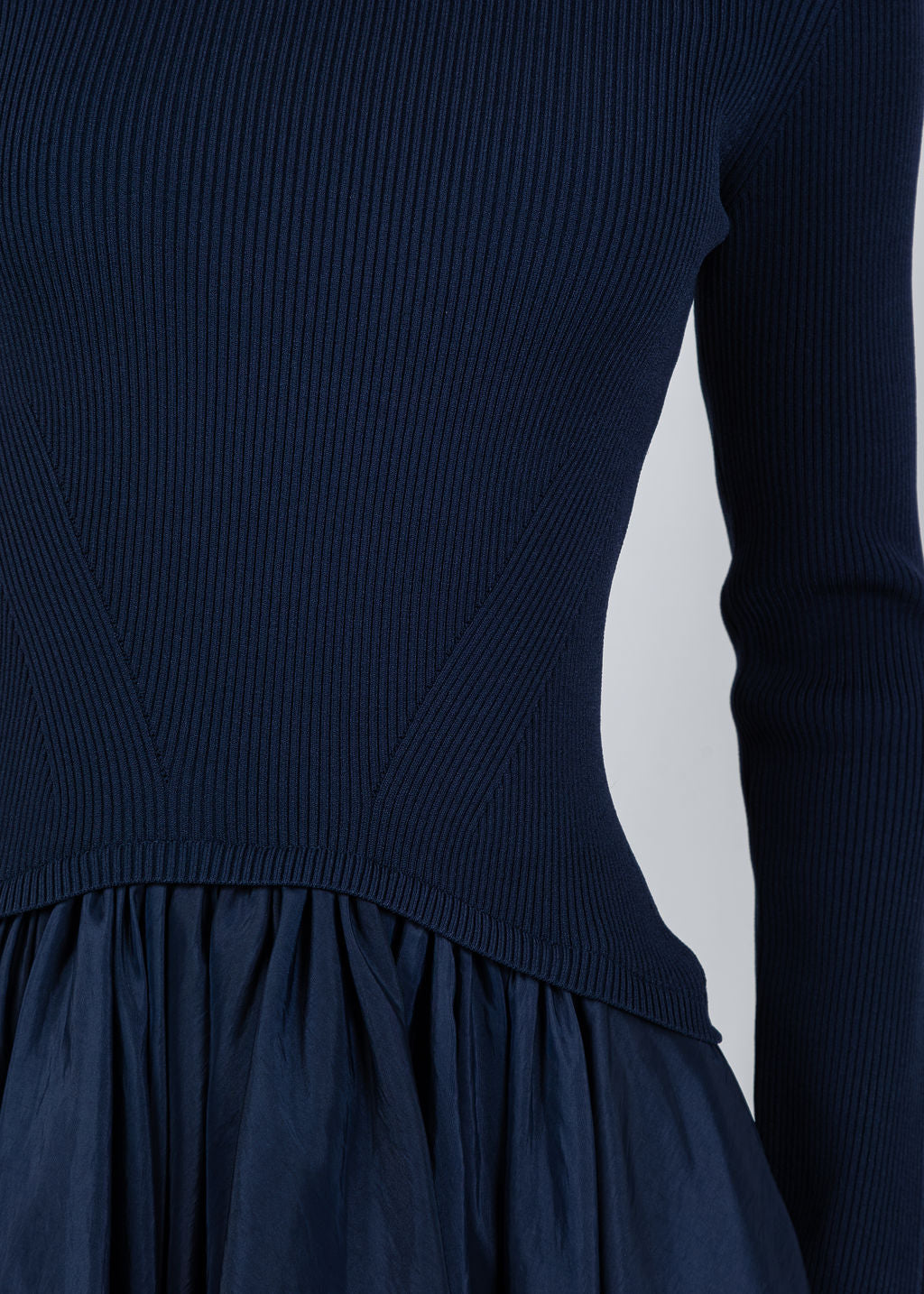 Simkhai Kenlie Long Sleeve Mock Neck Midi Dress in Midnight available at Barbara Katz