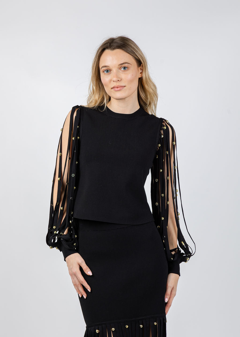 Simkhai Kinney Long Sleeve Top in Black available at Barbara Katz