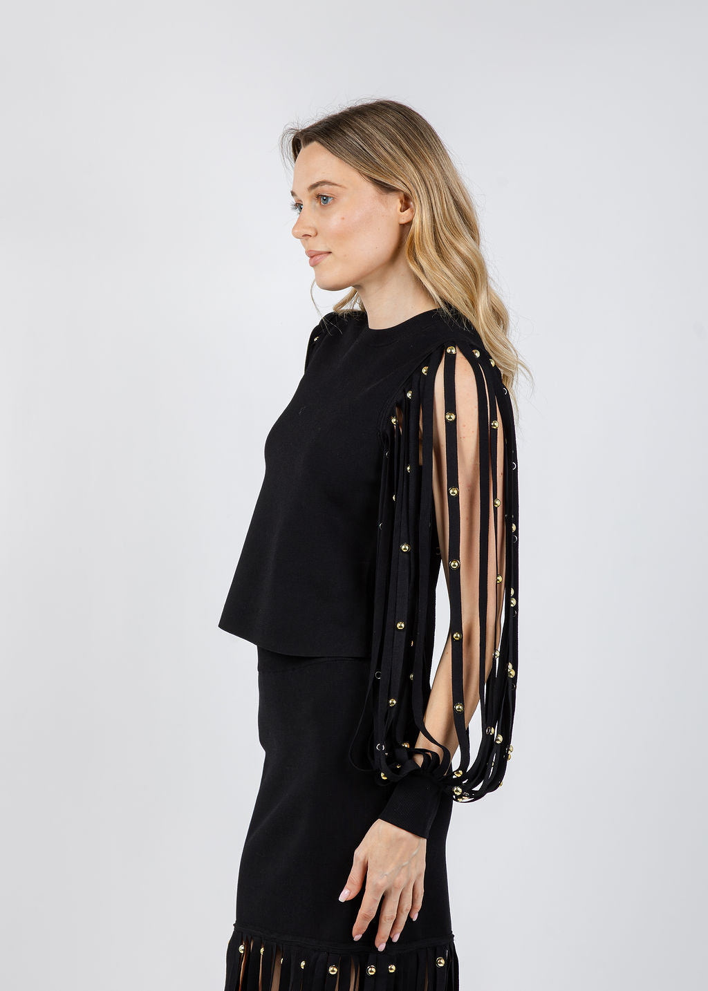 Simkhai Kinney Long Sleeve Top in Black available at Barbara Katz