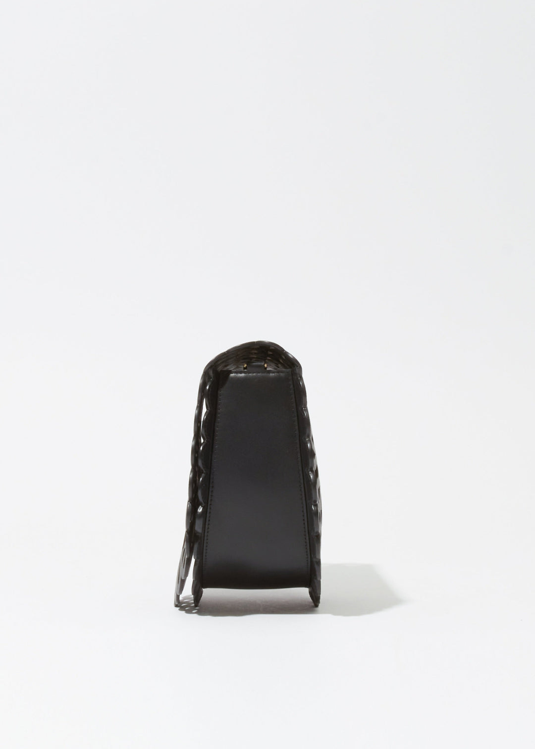 Simkhai Mccall Laser-Cut Leather Saddle Bag in Black available at Barbara Katz