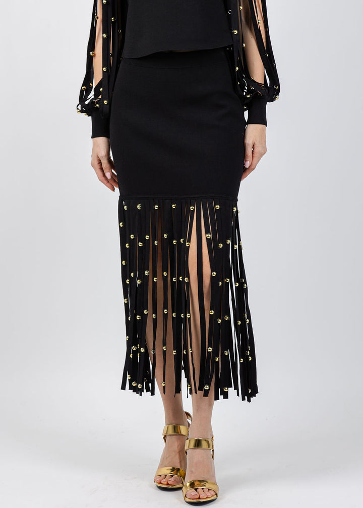 Simkhai Melva Midi Skirt in Black available at Barbara Katz