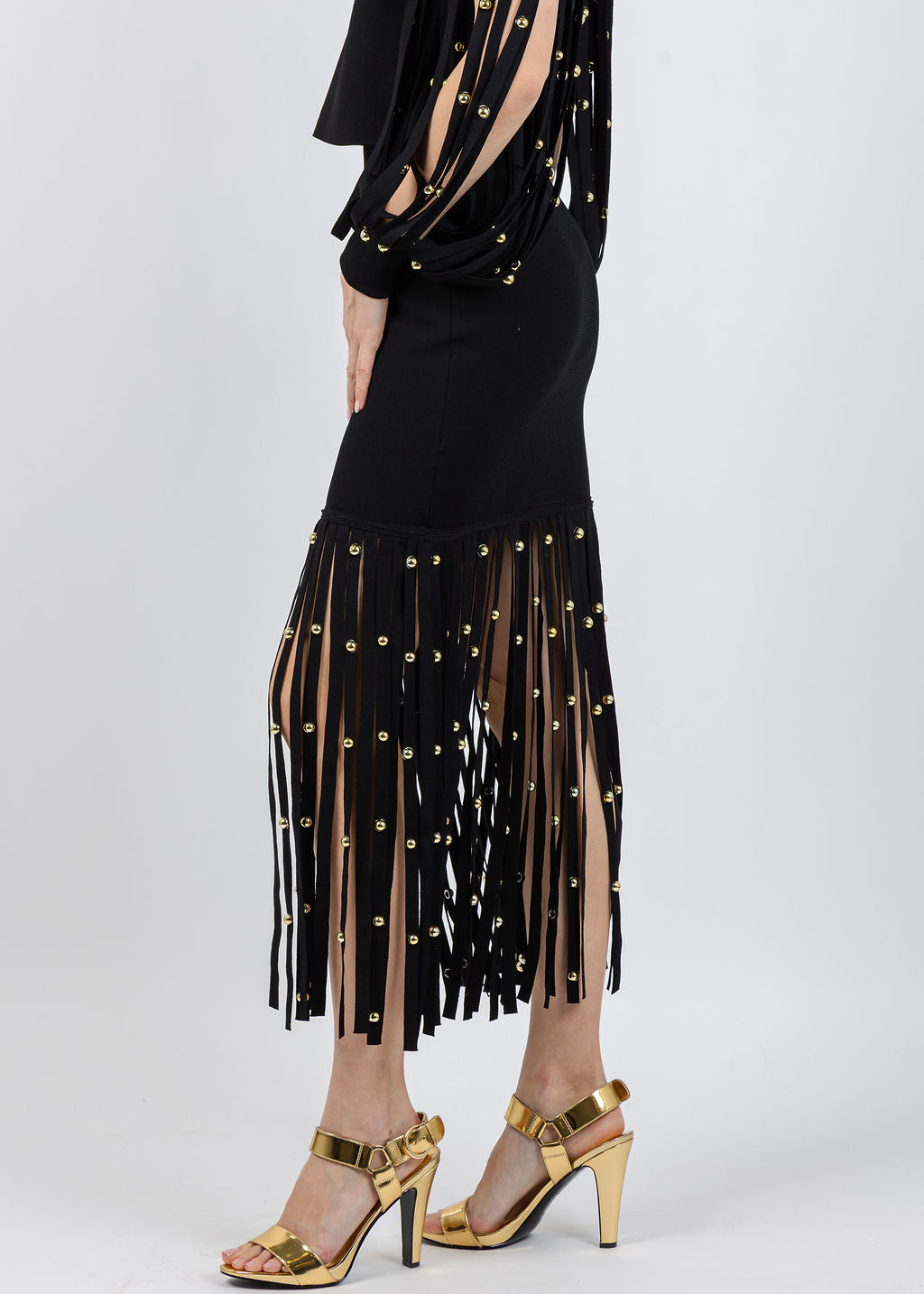 Simkhai Melva Midi Skirt in Black available at Barbara Katz