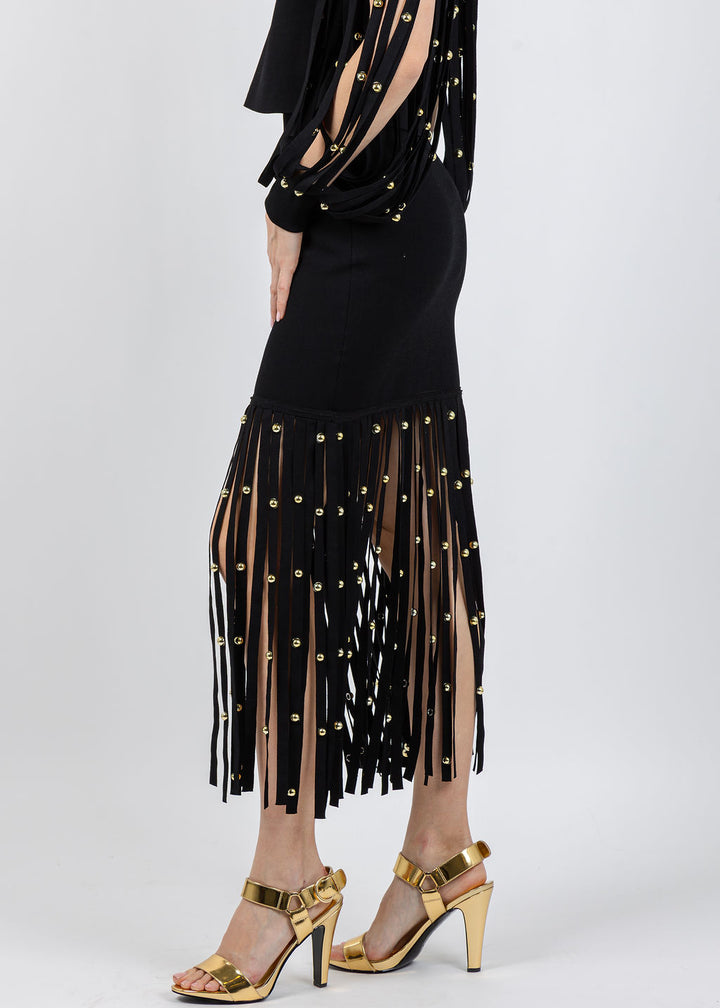 Simkhai Melva Midi Skirt in Black available at Barbara Katz