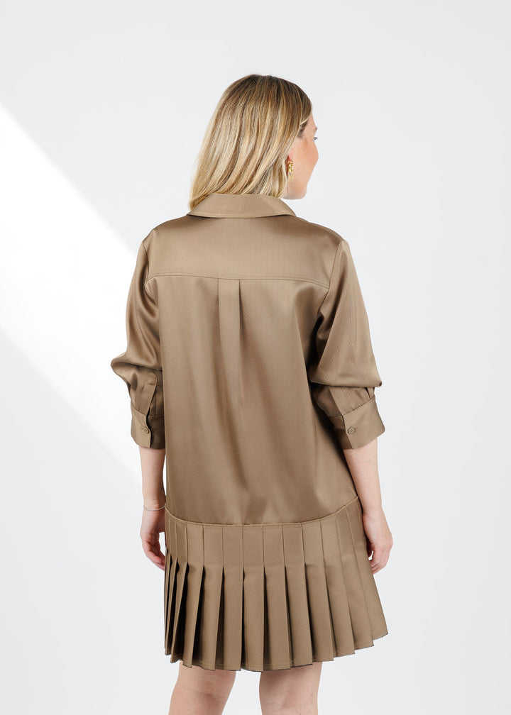 Simkhai Regina Short Sleeve Mini Dress in Bronze Multi available at Barbara Katz