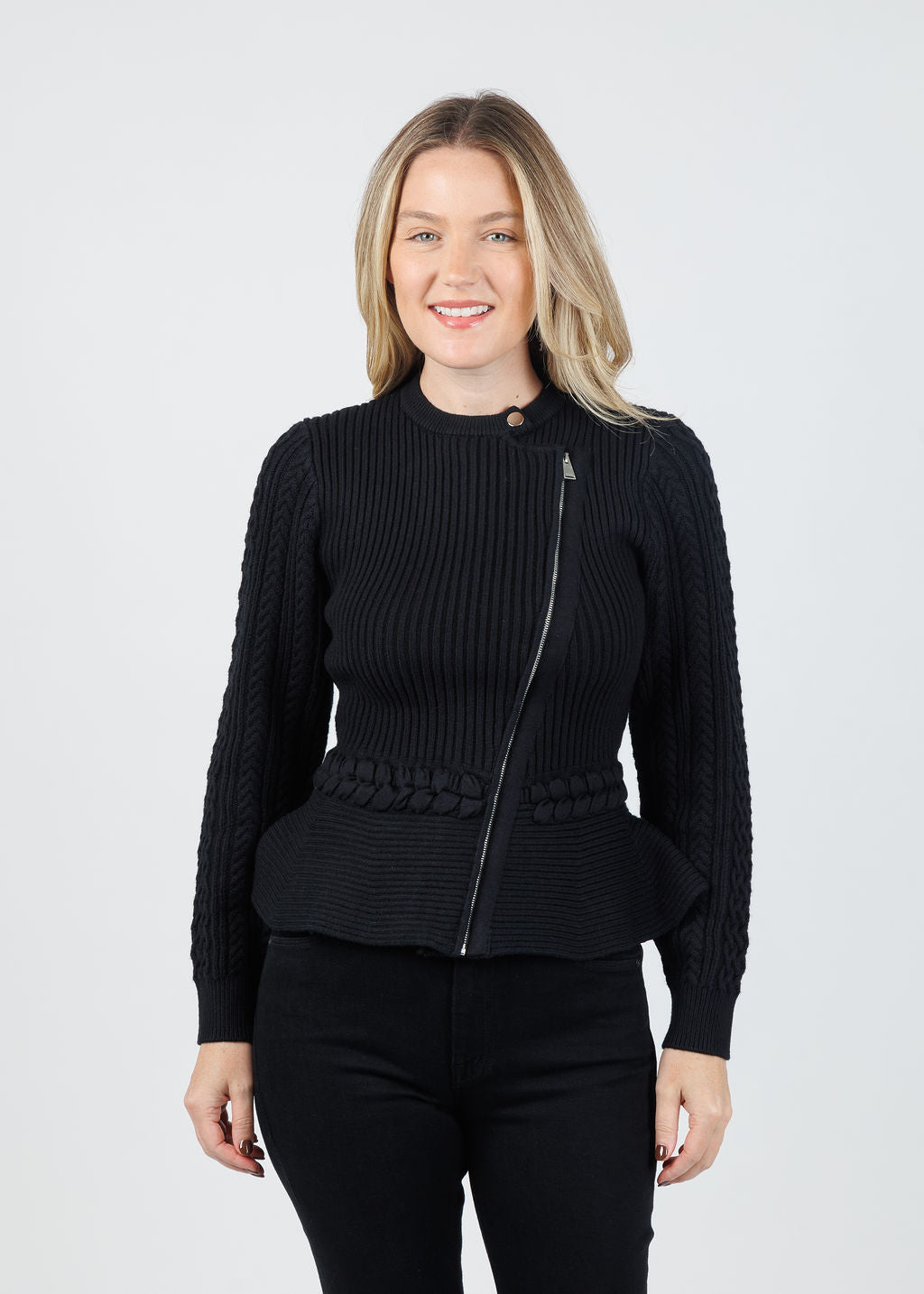 Simkhai Signature Andi Peplum Jacket in Black available at Barbara Katz
