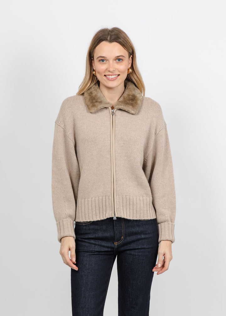 Simkhai Zorina Cardigan in Taupe available at Barbara Katz