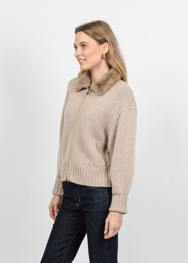 Simkhai Zorina Cardigan in Taupe available at Barbara Katz
