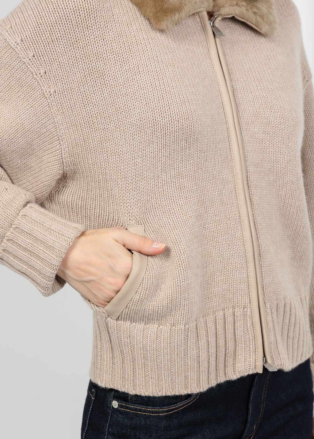 Simkhai Zorina Cardigan in Taupe available at Barbara Katz