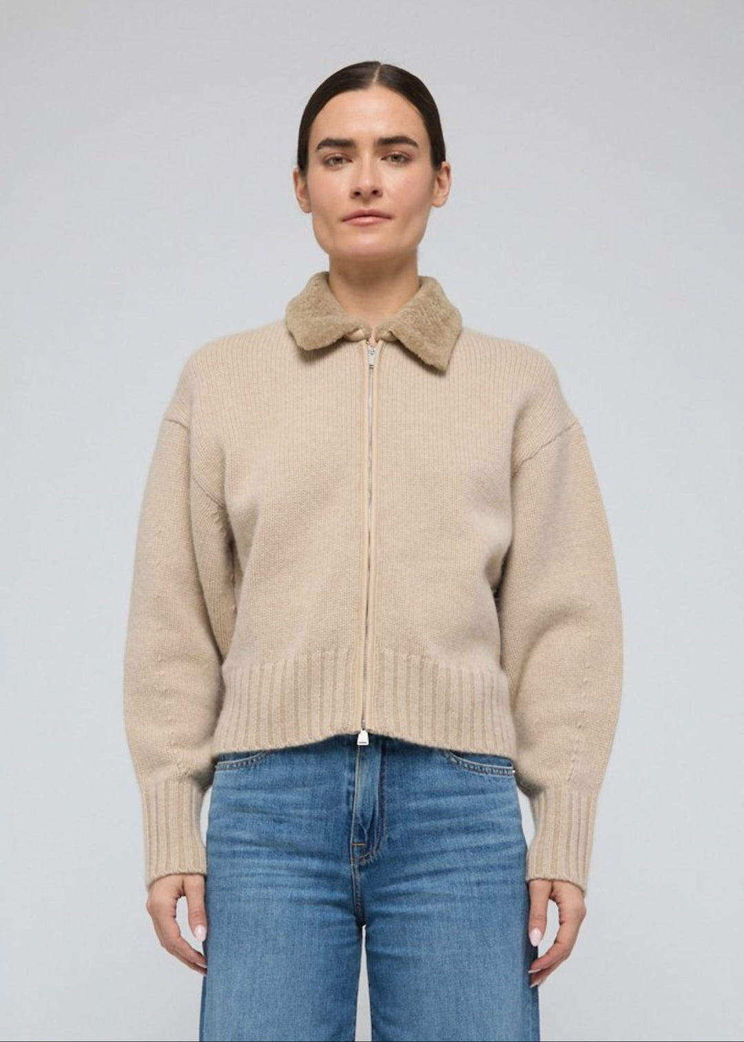 Simkhai Zorina Cardigan in Taupe available at Barbara Katz