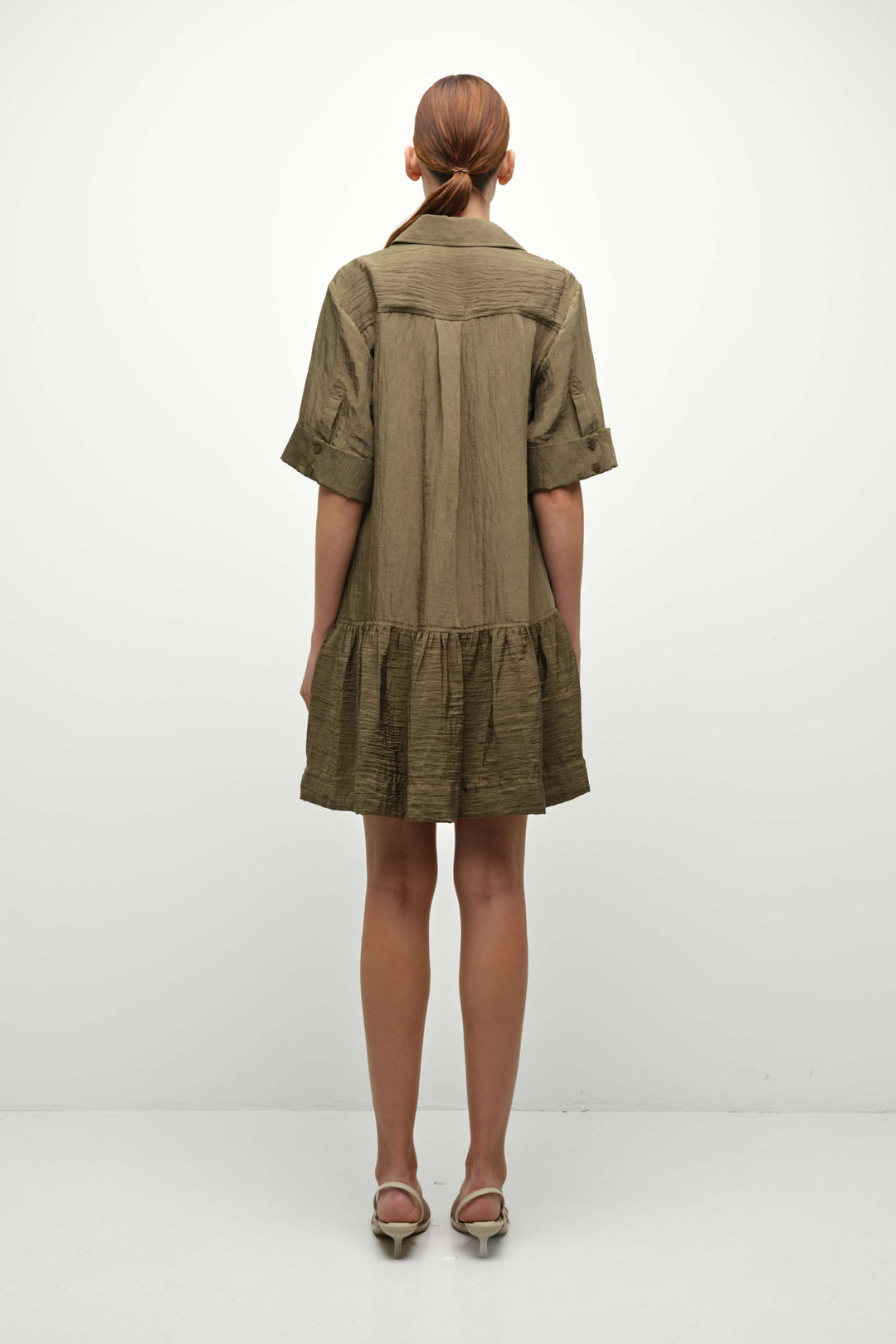 Simkhai Cris Paratech Shirt Dress in Sea Turtle available at Barbara Katz