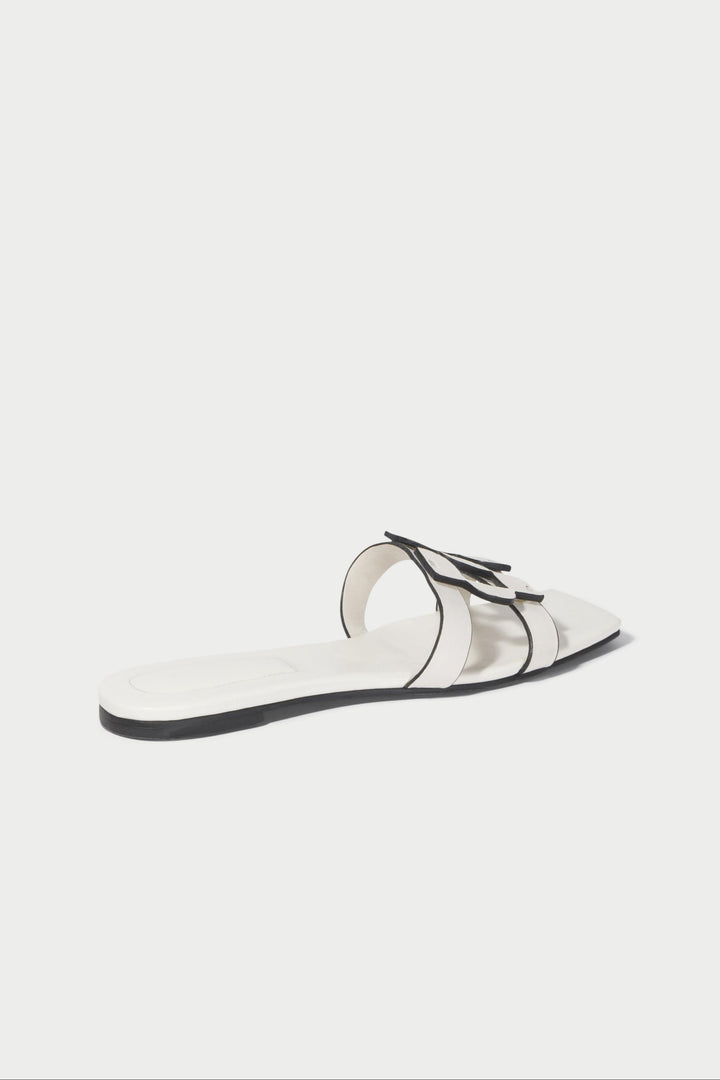 Simkhai Monogram Flat Slide in Ivory available at Barbara Katz