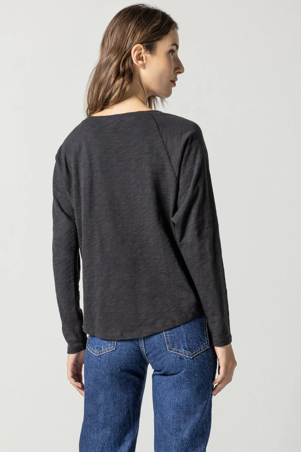 Slub Boatneck Tee - Black