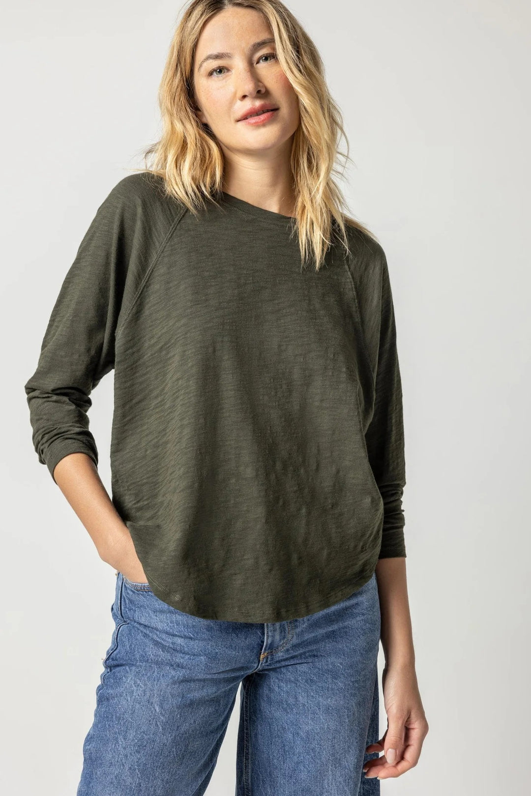 Slub Boatneck Tee - Loden