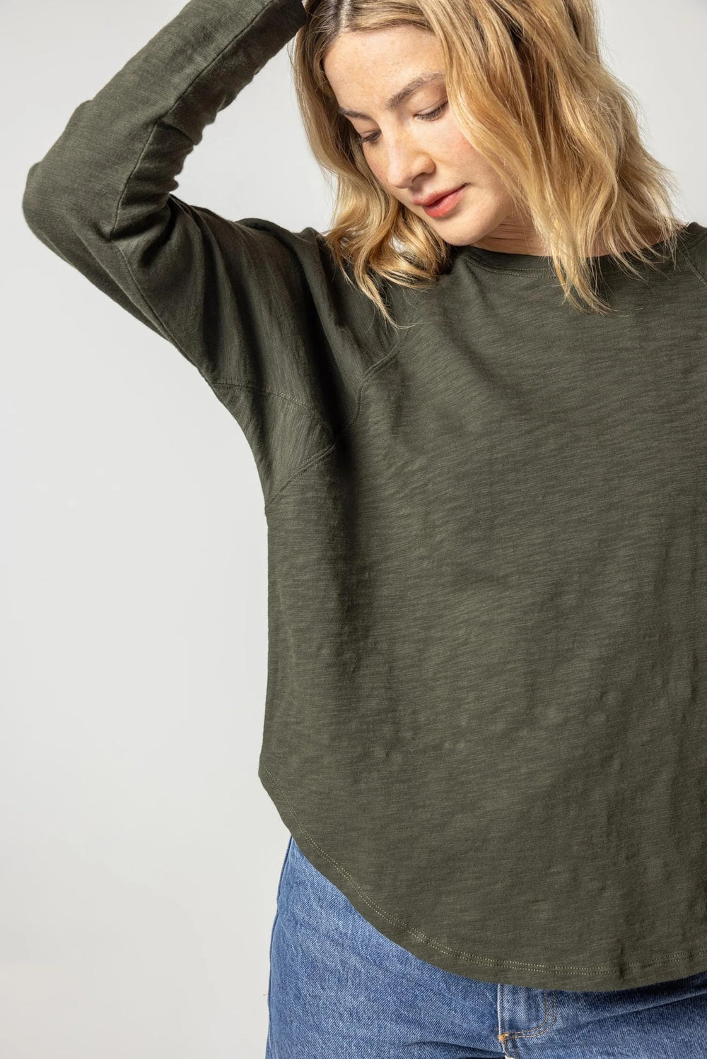 Slub Boatneck Tee - Loden