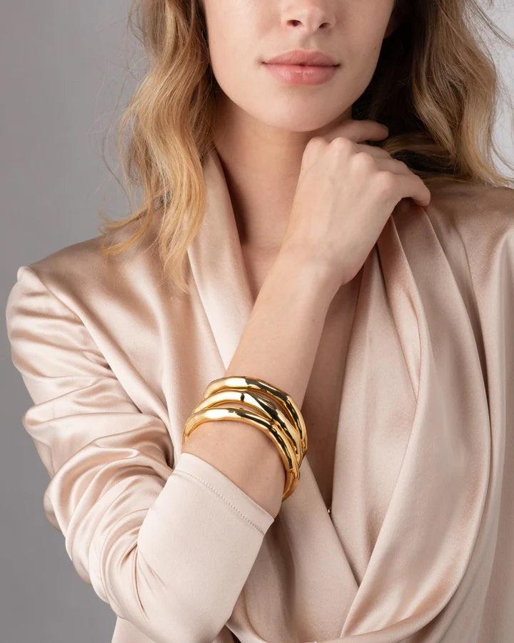 Small Molten Bangle Bracelet - Gold