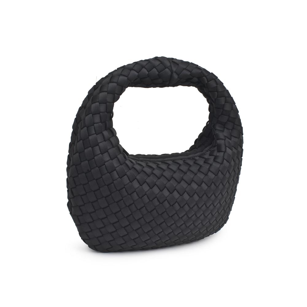 Sol and Selene Dare To Dream Small Woven Neoprene Clutch Bag in Black available at Barbara Katz