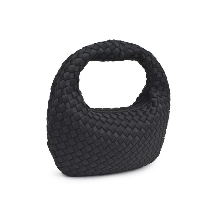 Sol and Selene Dare To Dream Small Woven Neoprene Clutch Bag in Black available at Barbara Katz