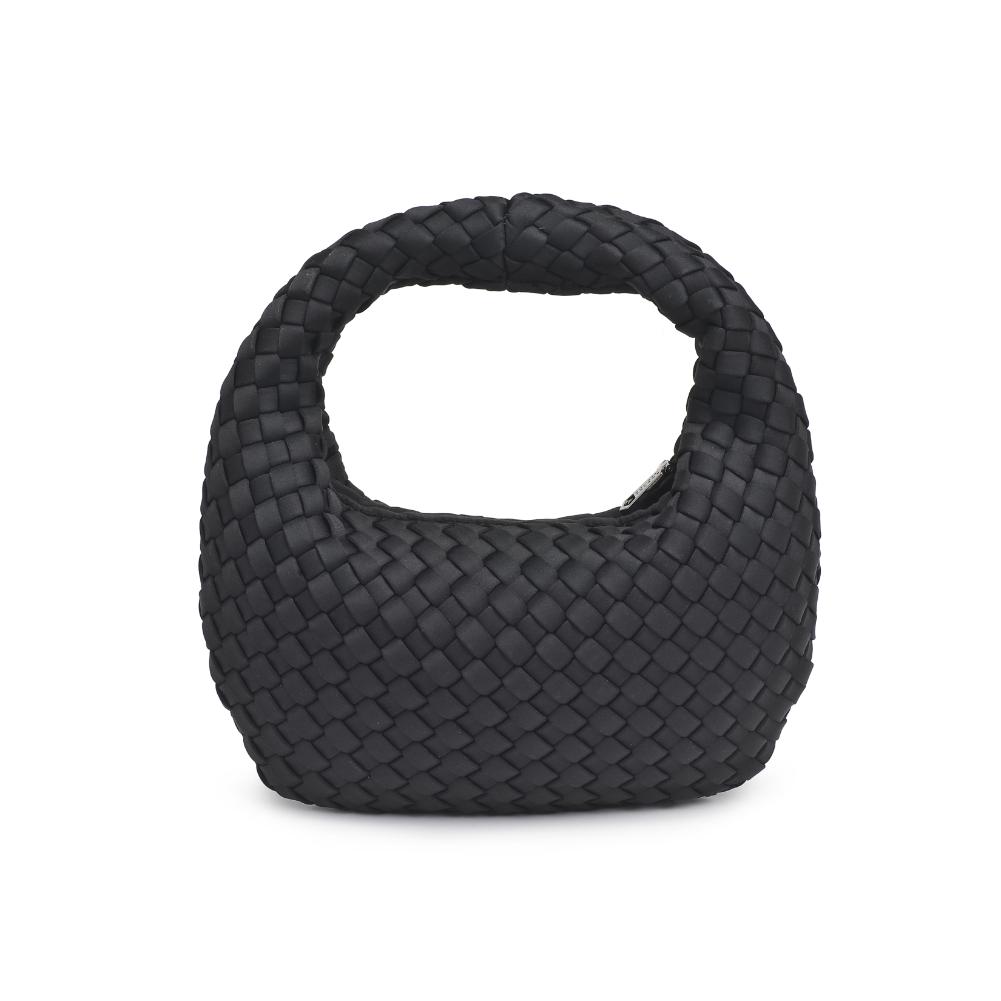 Sol and Selene Dare To Dream Small Woven Neoprene Clutch Bag in Black available at Barbara Katz