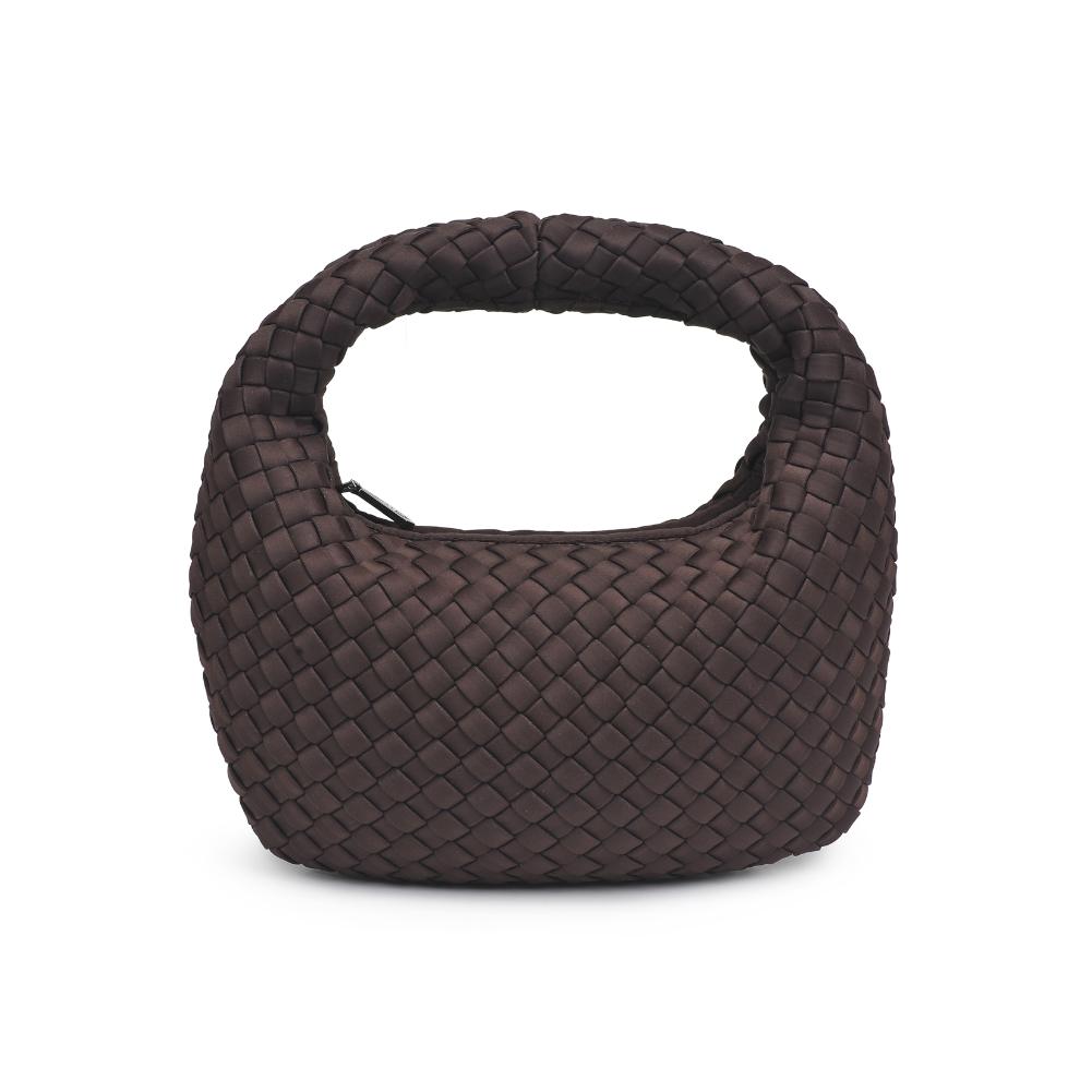 Sol and Selene Dare To Dream Small Woven Neoprene Clutch in Chocolate available at Barbara Katz