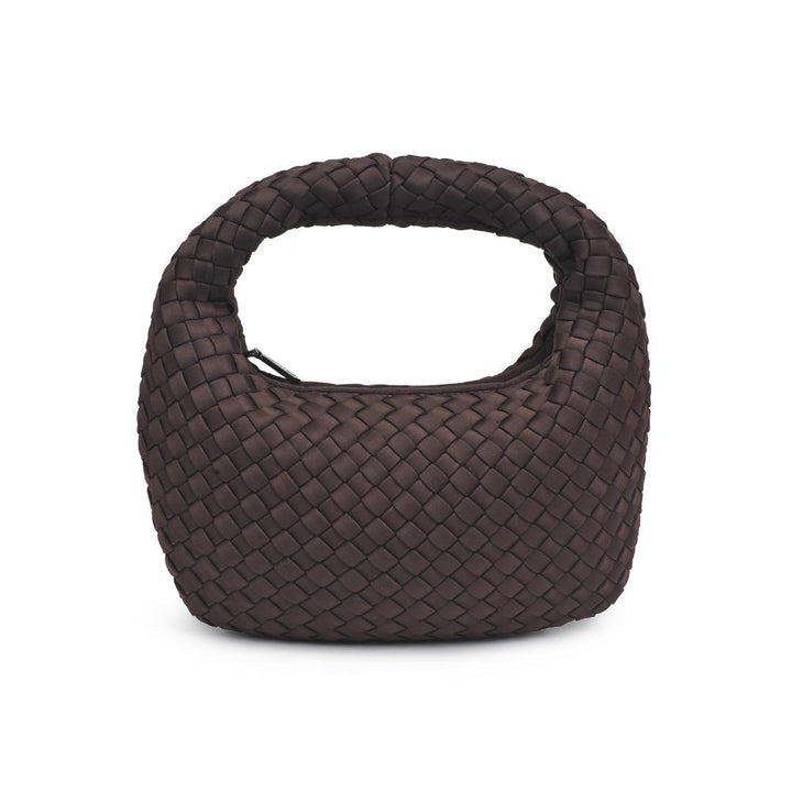 Sol and Selene Dare To Dream Small Woven Neoprene Clutch in Chocolate available at Barbara Katz