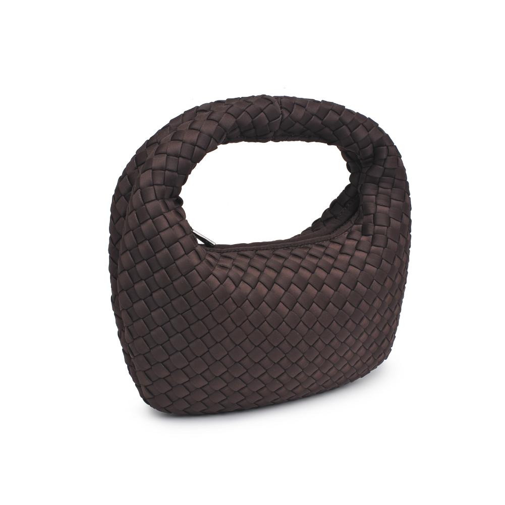 Sol and Selene Dare To Dream Small Woven Neoprene Clutch Bag in Chocolate available at Barbara Katz