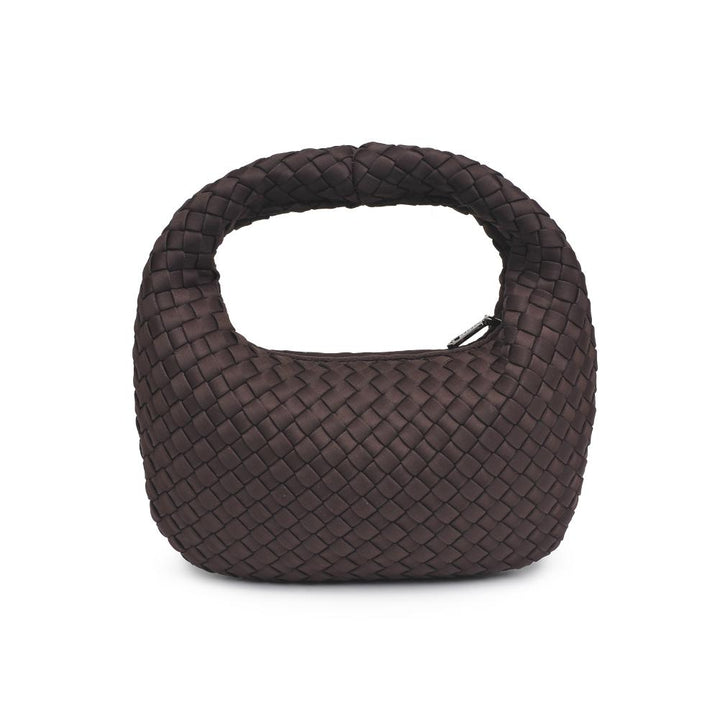 Sol and Selene Dare To Dream Small Woven Neoprene Clutch Bag in Chocolate available at Barbara Katz
