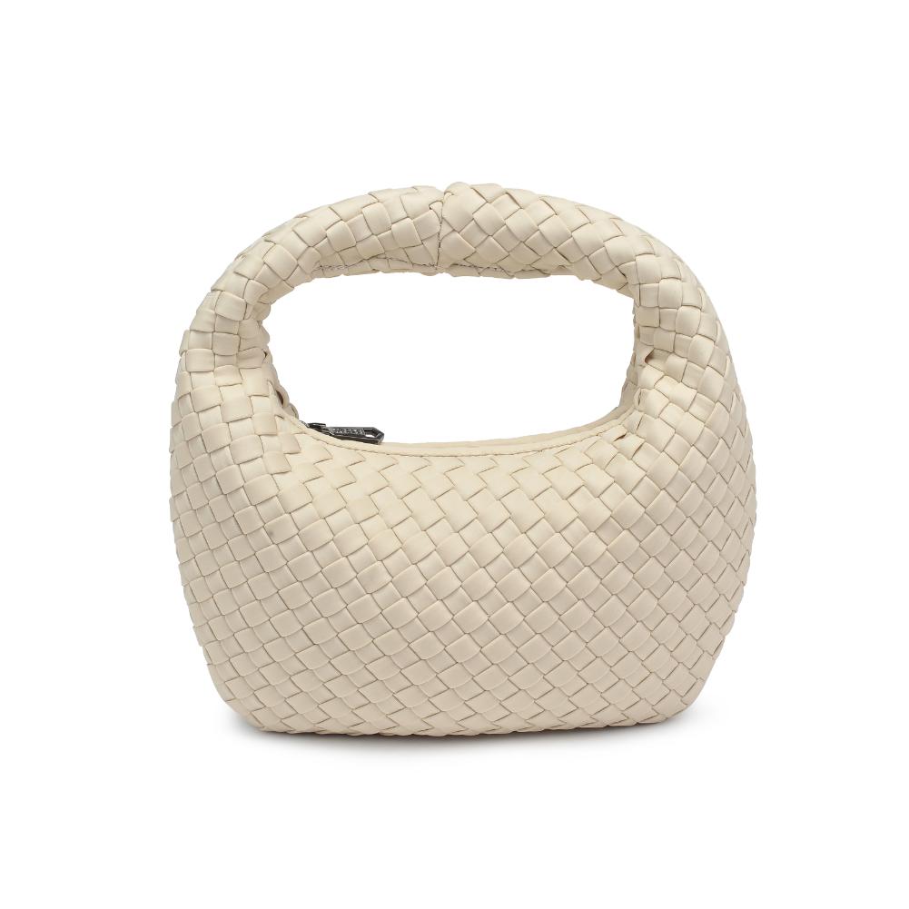 Sol and Selene Dare To Dream Small Woven Neoprene Clutch in Cream available at Barbara Katz
