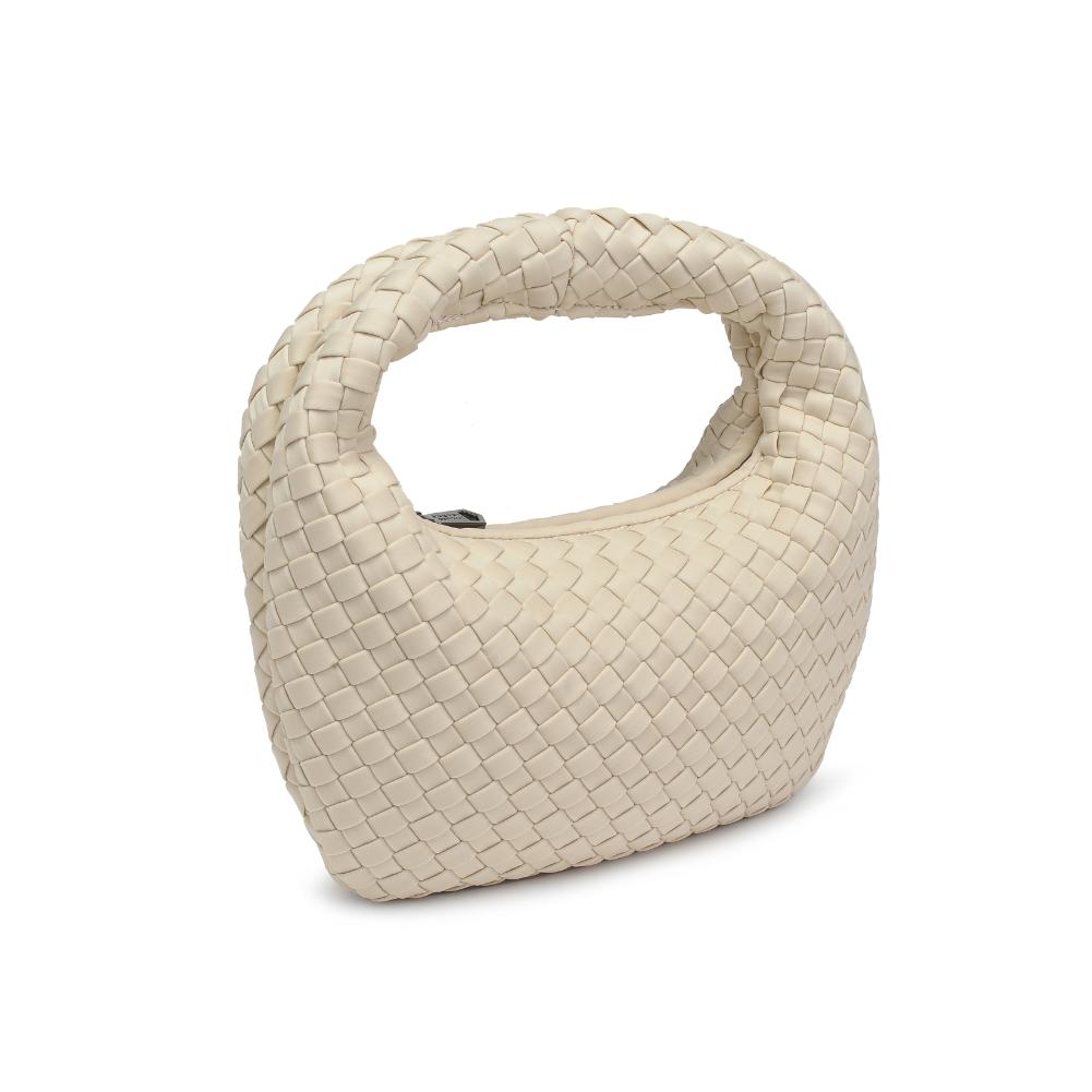 Sol and Selene Dare To Dream Small Woven Neoprene Clutch Bag in Cream available at Barbara Katz